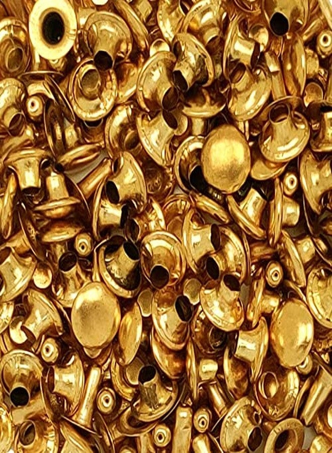 Nimida™ Single Cap Rivets | Brass | Medium Size-7 mm | Golden | for DIY Leather Craft | Pack of 100 Pairs - Image 1